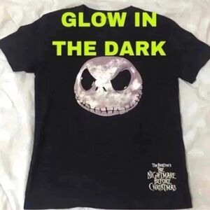 Tim Burton Nightmare Before Christmas Glow in the Dark Halloween T-Shirt Small